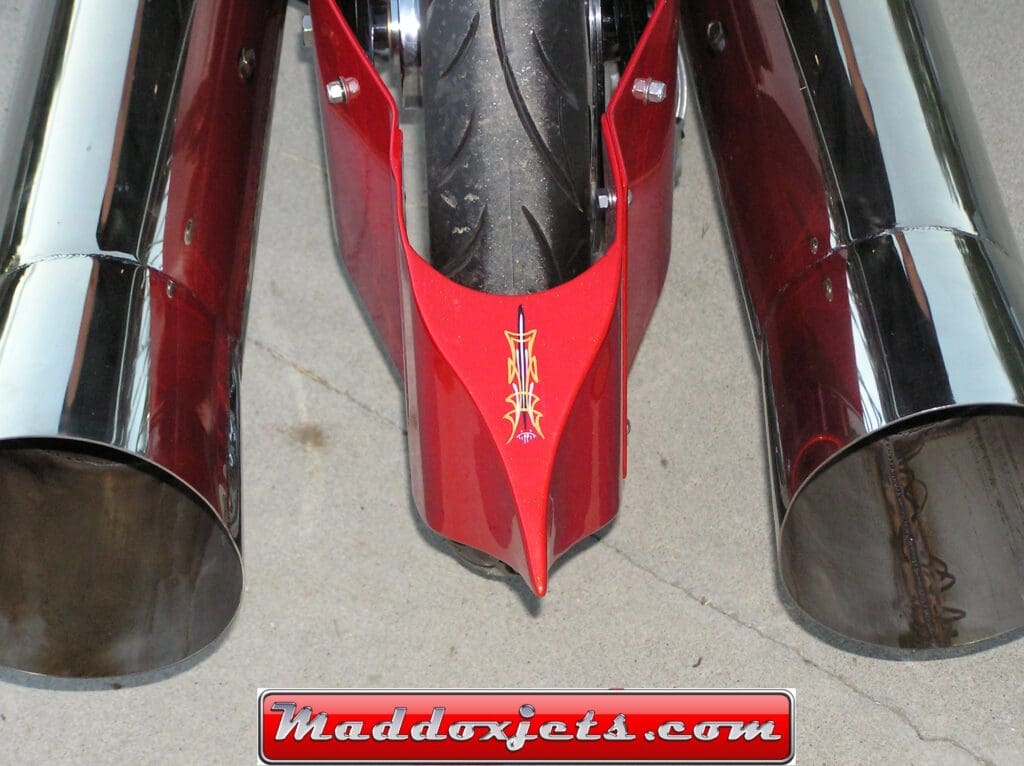 Robert Maddox's Harley-style Jet Bike. Media sourced from Maddox's website, all rights reserved.