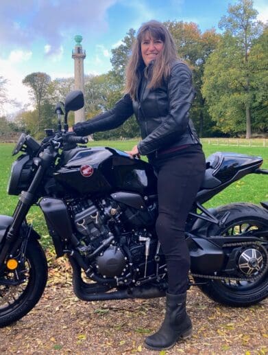 BikerKaz wearing Oxford Beckley Ladies Jacket