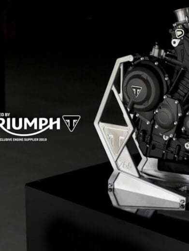 Triumph's Moto2 engines, which will soon carry E40 bio-fuel, followed shortly thereafter with E100. Media sourced from CycleWorld.