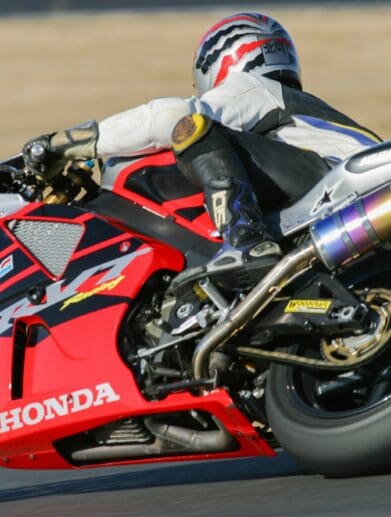 Mark Kitaoka on Honda sportbike on race track