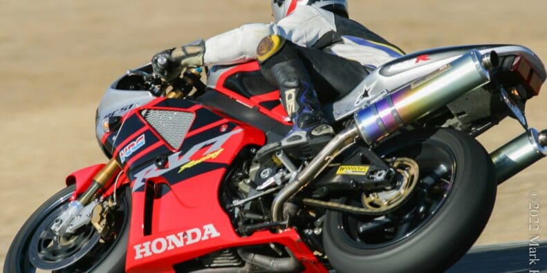 Mark Kitaoka on Honda sportbike on race track