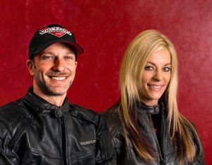 Victory Gunner drag riders Matt and Angie Smith 