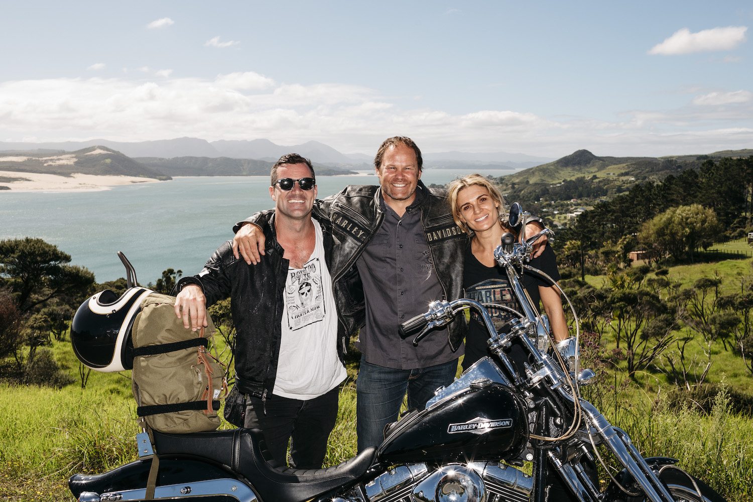 Jay and Josh with Kiwi actress Danielle Cormack dealerships