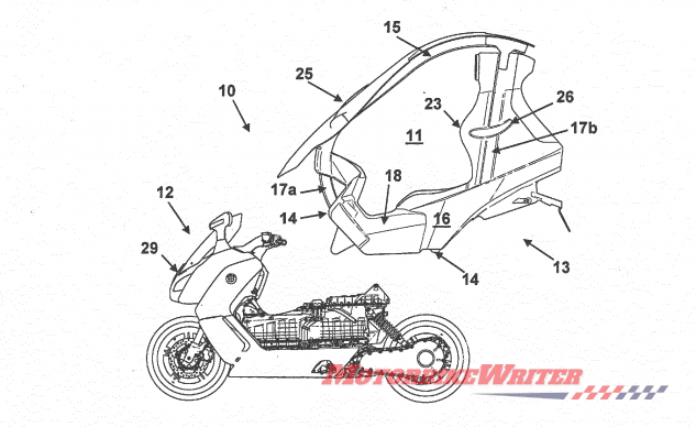 BMW patents scooter with roof