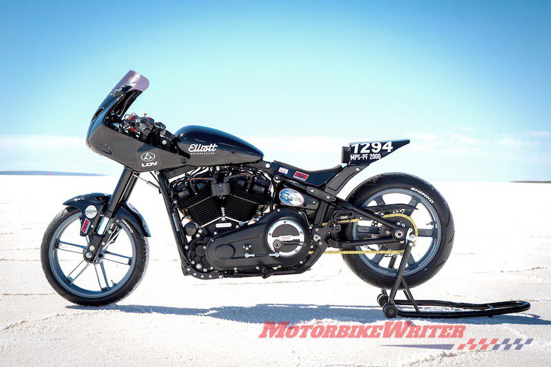 Elliott Motorcycles Softail Fat Bob beats record