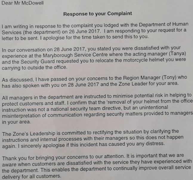 Centrelink apology