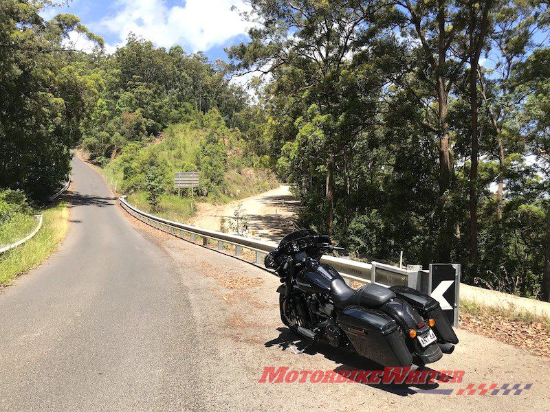 Mary River Valley a motorcyclist’s haven Harley-Davidson Street Glide Special oil spill