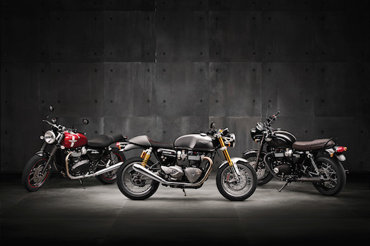 Thruxton R, Street Twin and Bonnevile T120 Black