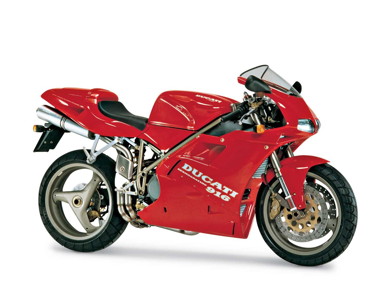 Red 1994 Ducati 916 Side View