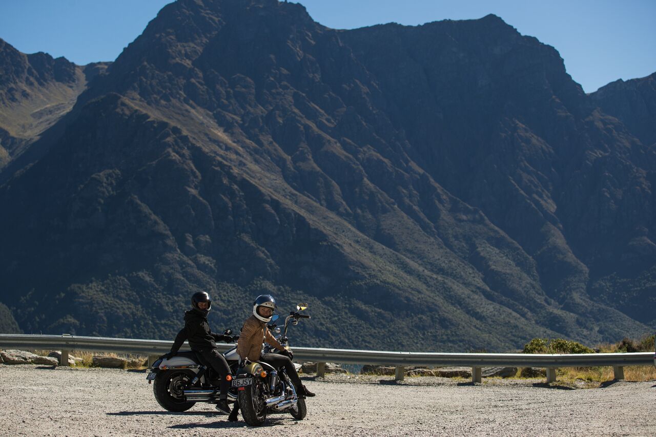 BMX and mountain bike racing couple Barry Nobles of the USA and Aussie Olympian Carline Buchanan share a passion for two wheels that extends to their Harleys.