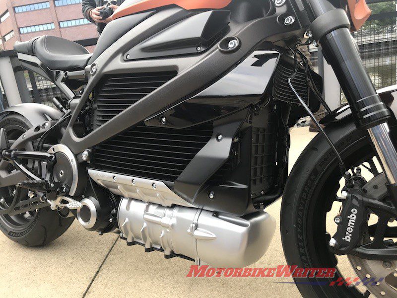 Sporty Harley-Davidson electric LiveWire parade