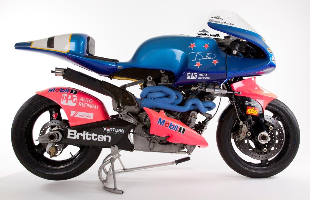 Britten laps at Phillip Island Classic swingarm