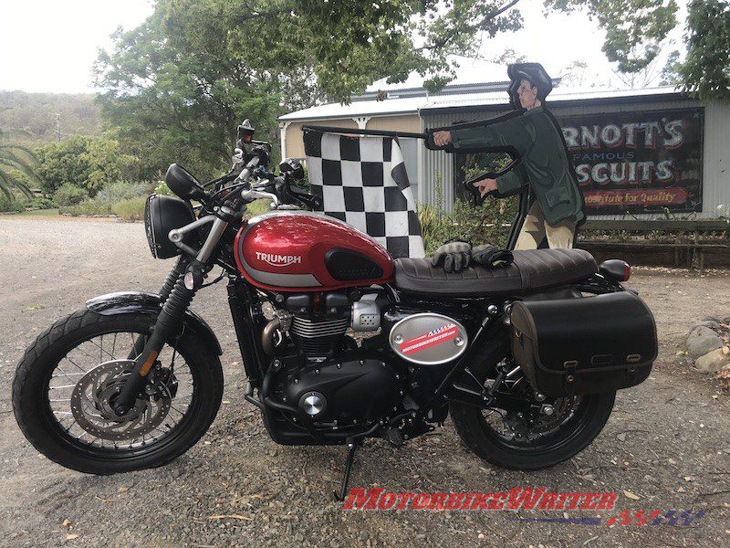 Road names motorcycles Triumph Street Scrambler stalling waves