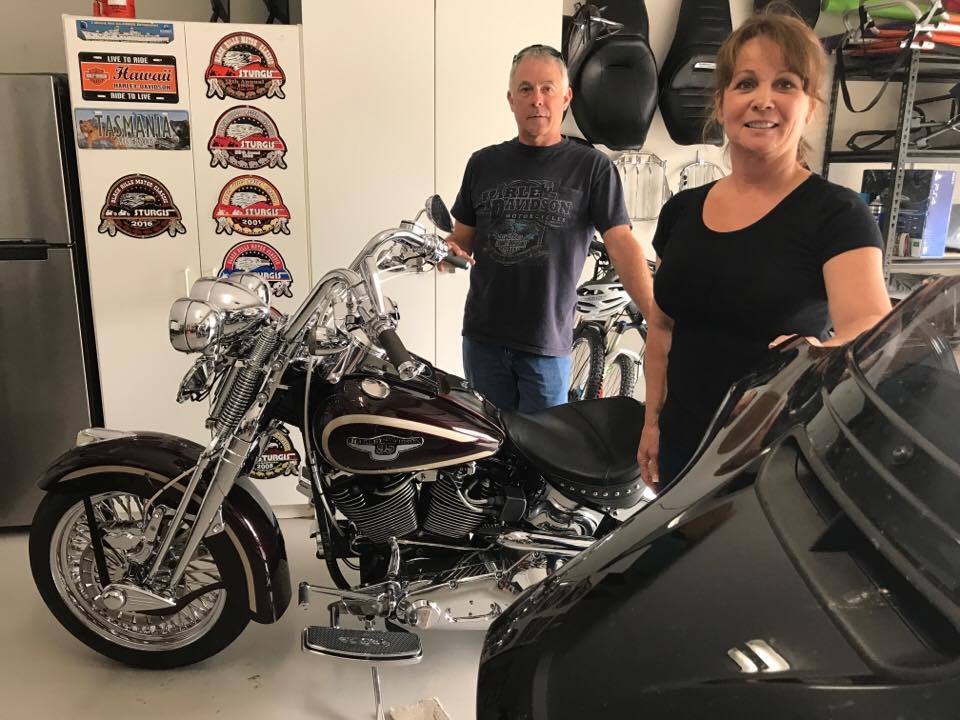 Canadian couple Diana and Loren Schroff of Brisbane are addicted to long distance motorcycle travel around Australia and their native North America.