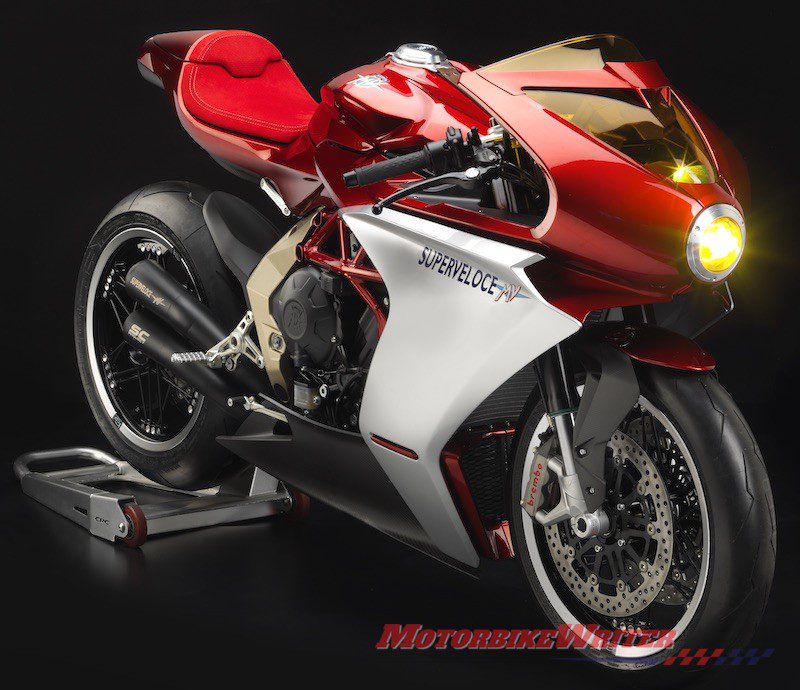 MV Agusta Superveloce 800, Dragster 800 RR America and Brutale 1000 Serie Oro gold mirror