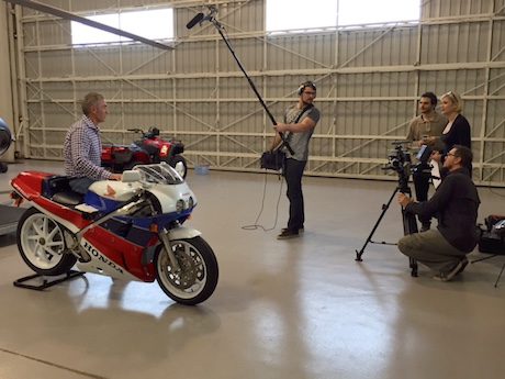 Mick Doohan films the teaser with STAGE Films TV Bike Torque TV