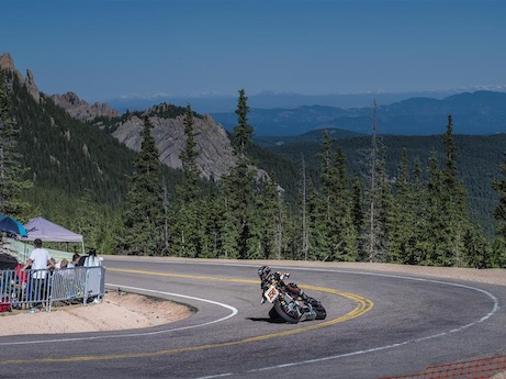Don Canet on the Victory Motorcycles and Roland Sands Design Project 156 at Pikes Peak International Hillclimb 2015