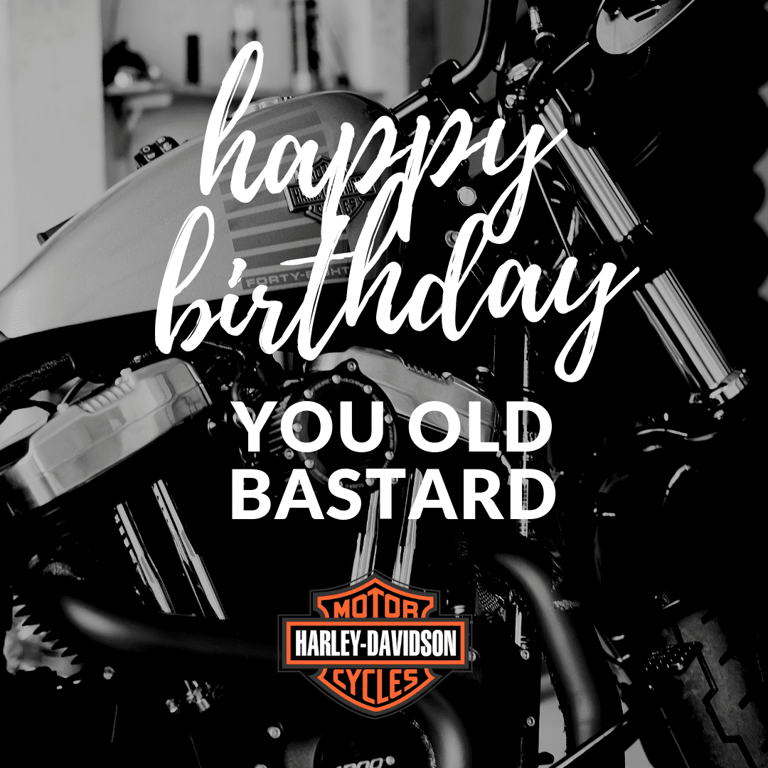 Harley "Happy Birthday You Old Bastard"