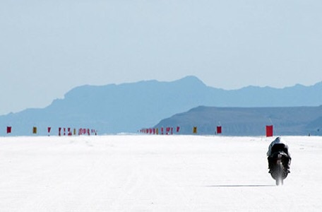 Racing on the Bonneville salt flats