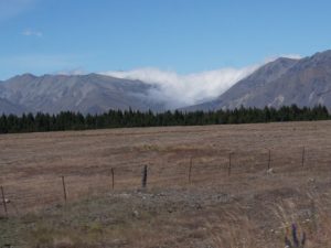 Looming clouds in Burkes Pass - mt cook