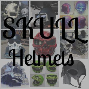 skull motorcycle helmet button