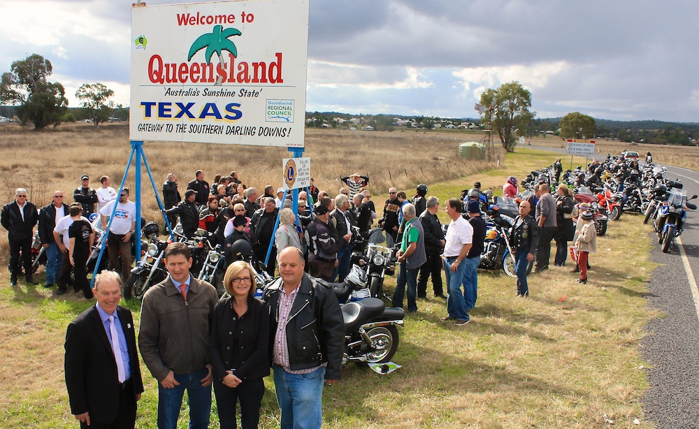 Springborg (second left) at the Texas Motorcycle Friendly Town launch tourism crows nest status status