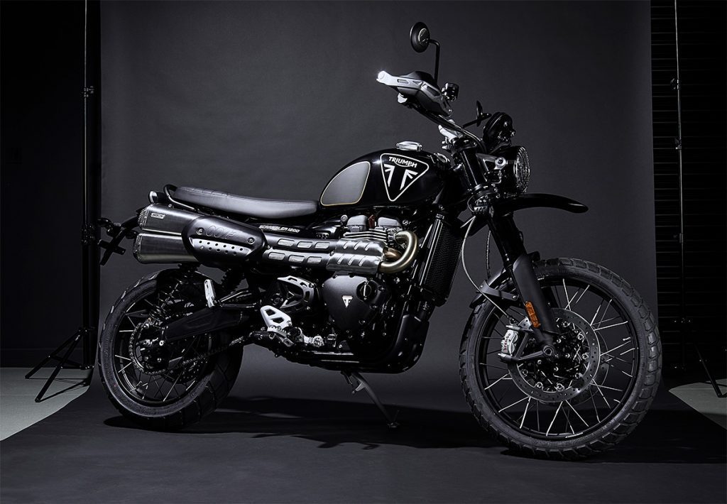 A side view of the Scrambler 1200 Bond Edition