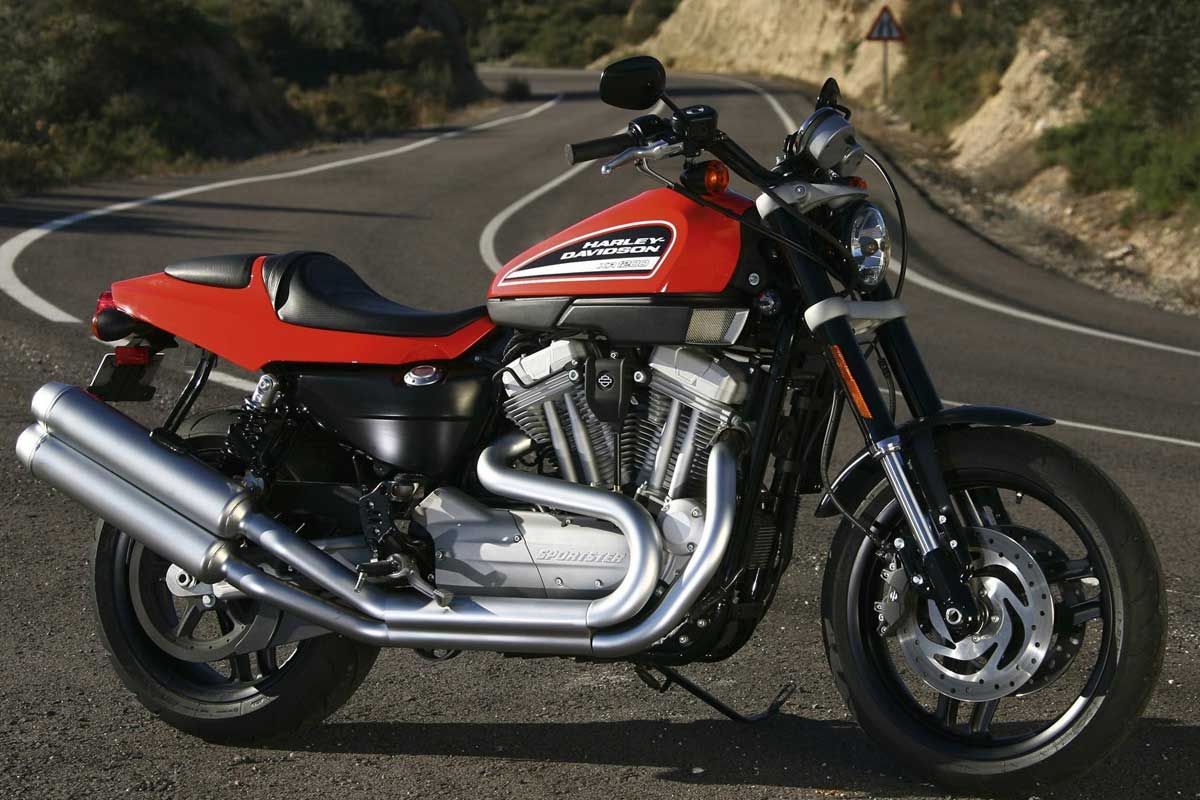 2008 Harley Davidson XR1200 parked on a roadside