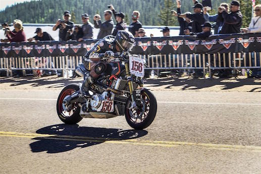 Don Canet on the Victory Motorcycles and Roland Sands Design Project 156 at Pikes Peak International Hillclimb 2015