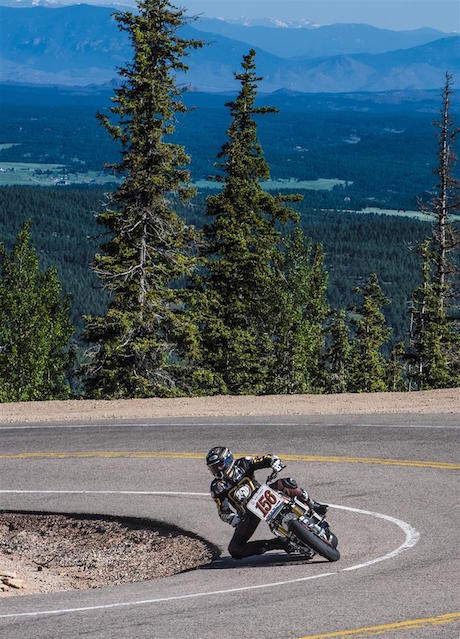 Don Canet on the Victory Motorcycles and Roland Sands Design Project 156 at Pikes Peak International Hillclimb 2015