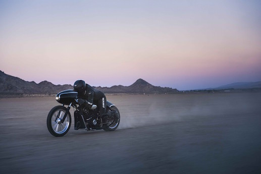 2015 Indian Motorcycle Scout Black Bullet takes on the Bonneville salt flats