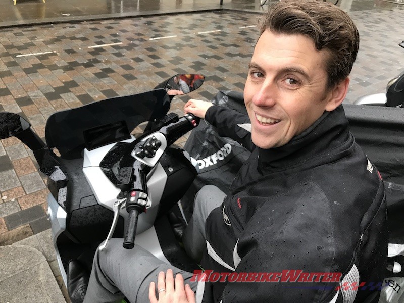 Oliver van Bilsen living with an electric BMW C evolution scooter