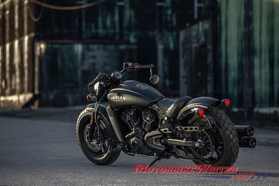 2018 Jack Daniel's Scout Bobber in gold and black