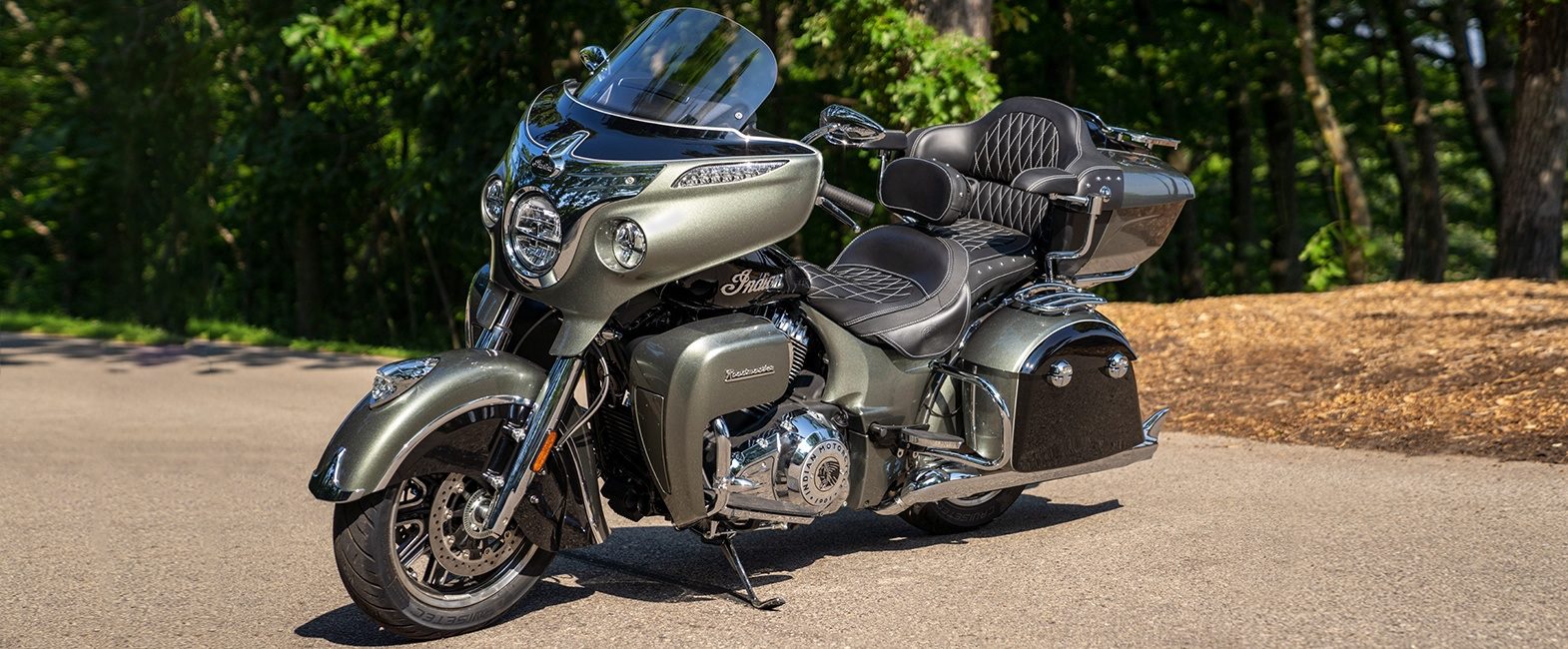 2021 Indian Roadmaster Parked On A Road