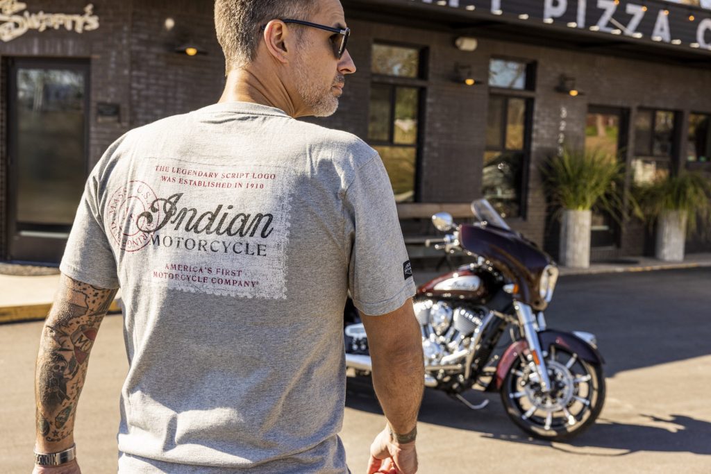 Indian's refreshed Milestone Apparel Collection, featuring key 'milestone' pieces of history from the brand's legacy. Media sourced from Indian Motorcycles' press release.