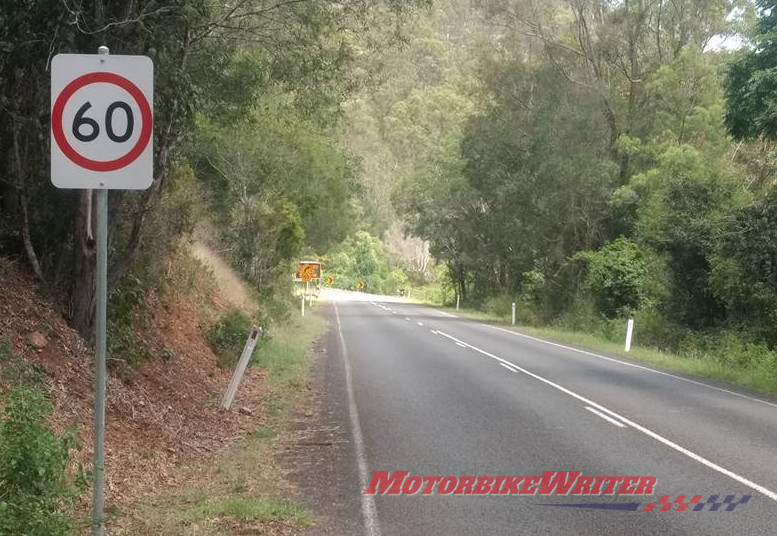 Costly sign Mt Glorious roadworks crash accident reservations