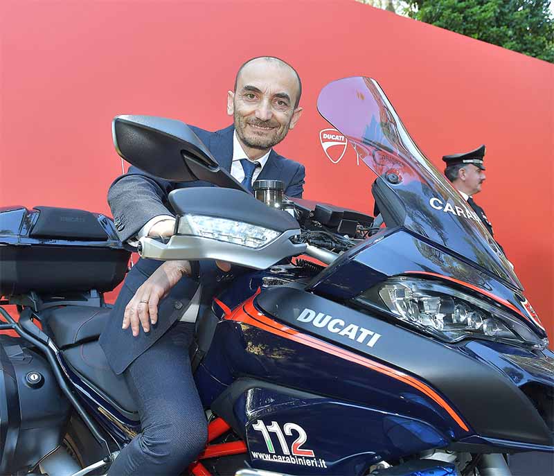 Ducati boss Claudio Domenicali on the Ducati Multistrada carabinieri police safe