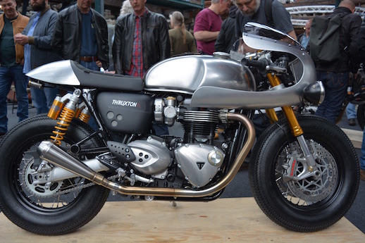 Thruxton R with accessory bubble fairing rounded