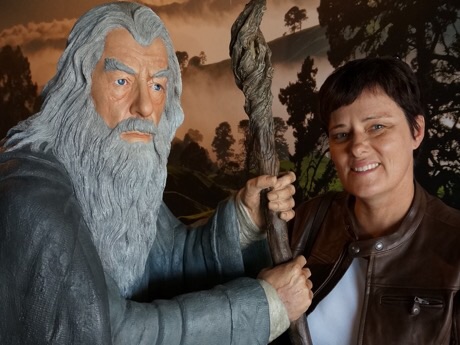Mrs MBW meets Gandalph at the Hobbit movie set