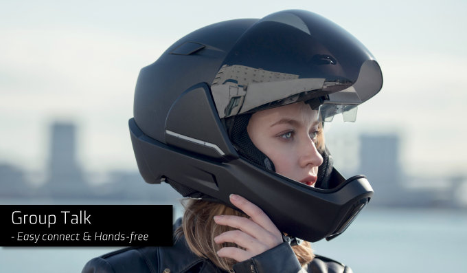 CrossHelmet smart helmet HUD bluetooth predictions