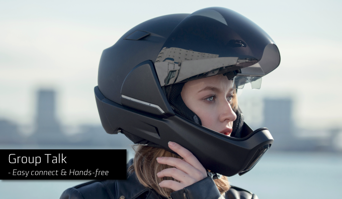 CrossHelmet smart helmet HUD bluetooth