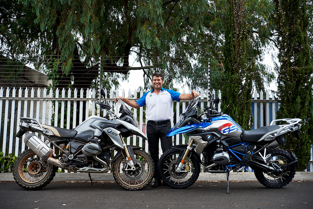 Miles Davis with a standard R 1200 GS and the new Rallye X Finke Desert