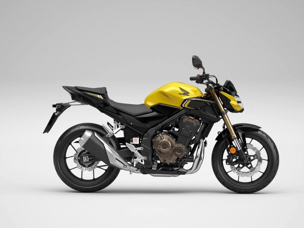 A view of the 2022 CB500F