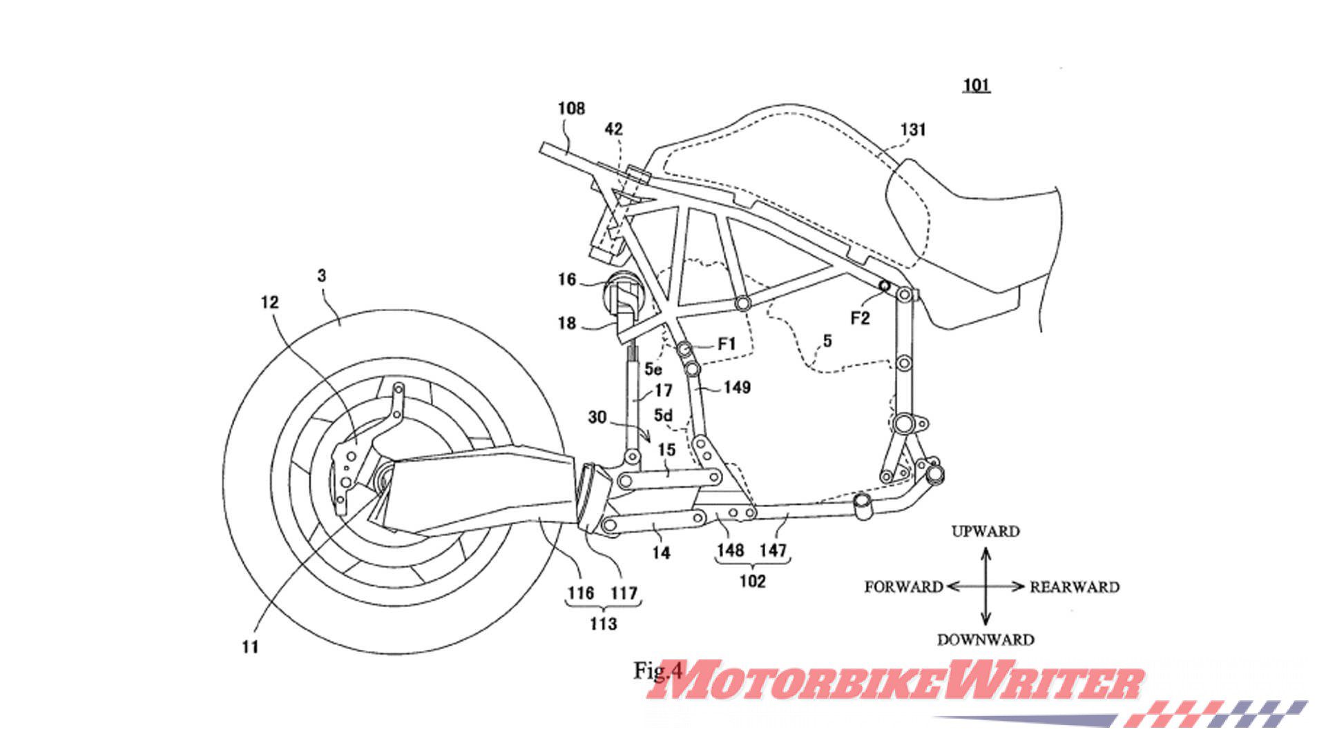 Kawasaki Bimota hub-centre steering patent