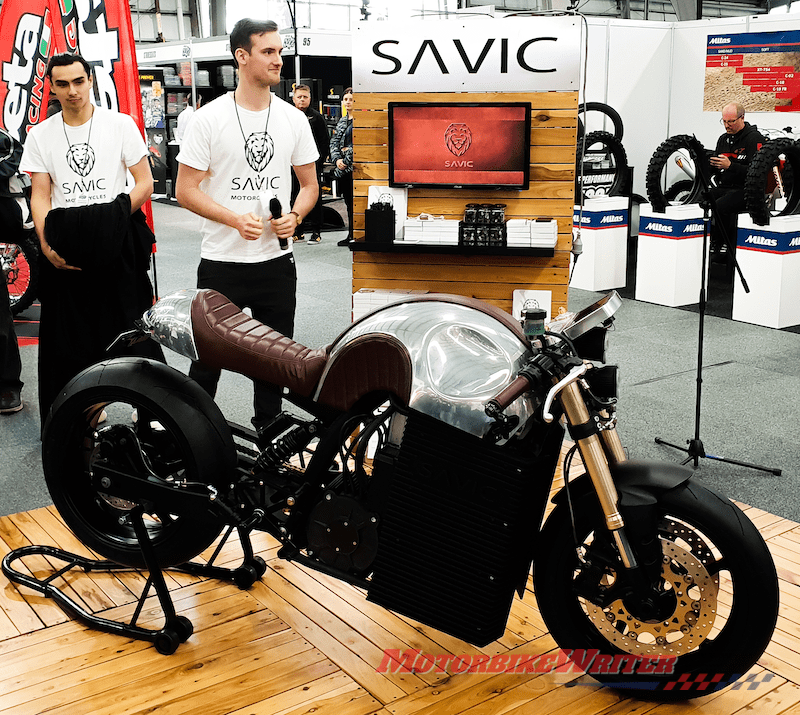 Dennis Savic with electric Cafe racer motrcycle electric highways