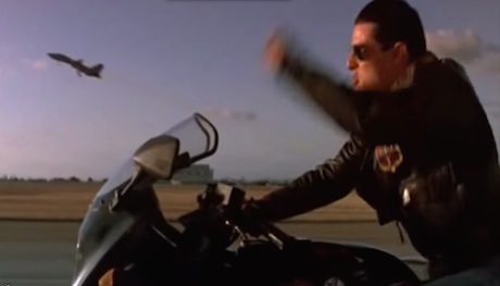 Tom Cruise in Top Gun - great escape