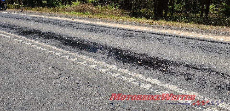 Melting tar on Oxley highway sand fix