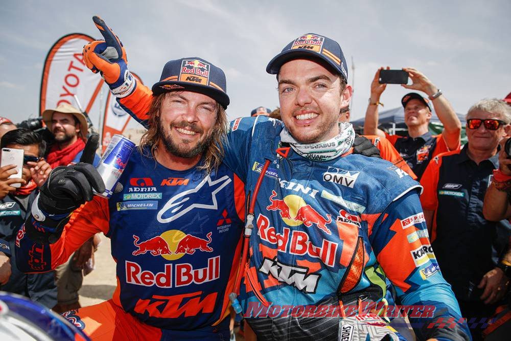 Toby Price wins rally and kiss, loses mullet