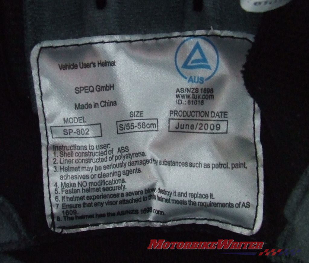 Helmet label sticker