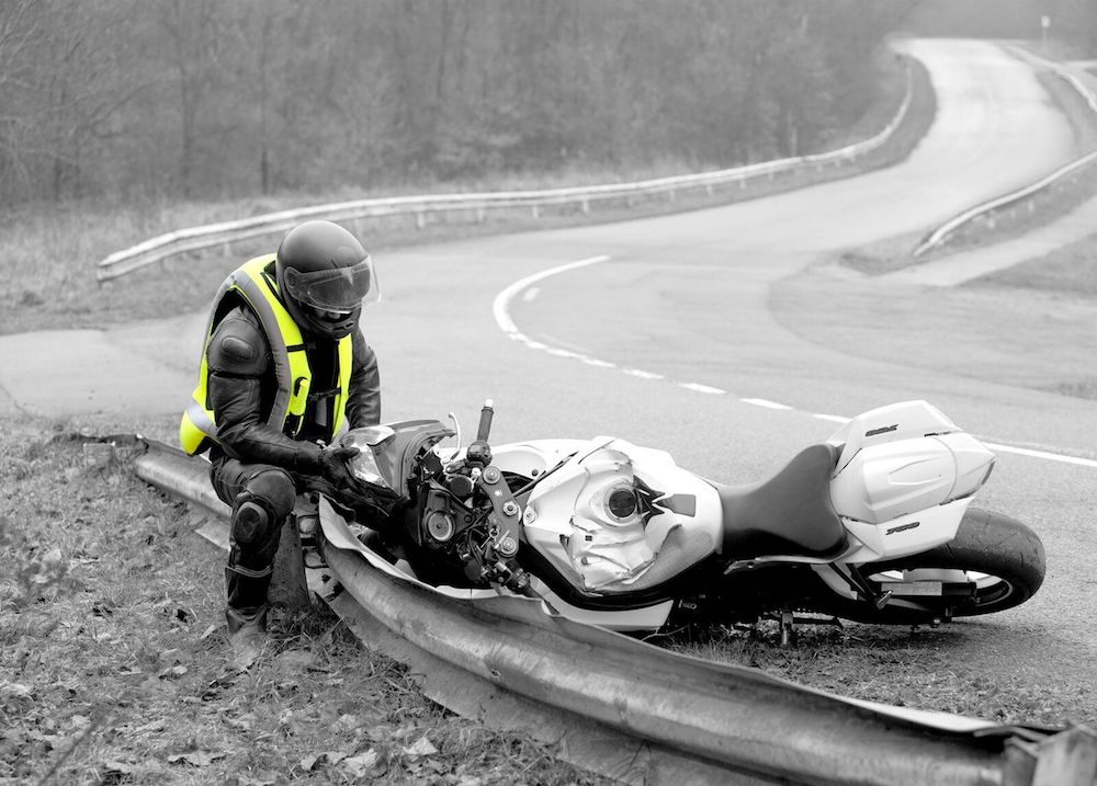 Helite Airvest offers airbag protection in a motorcycle crash barriers motorcycle safety